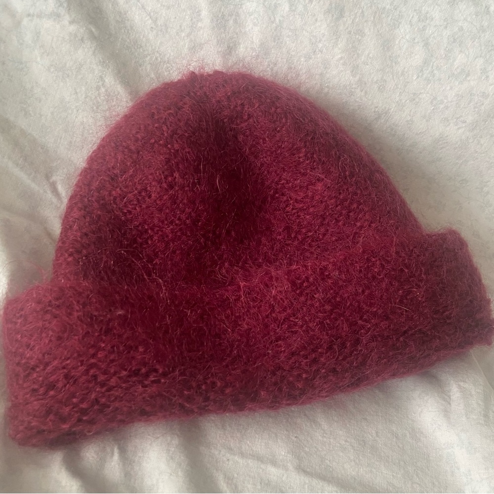 Vintage Burgundy Mohair/Wool Beanie